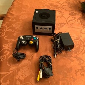 Nintendo GameCube Console Black, Controller, A/V & Power Cord. Used Tested Works